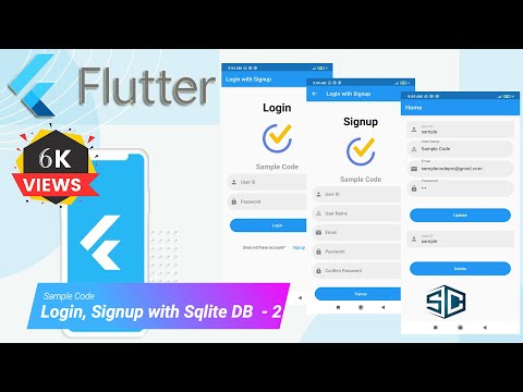 Flutter Login, Signup with Sqlite DB  - 2  by Sample Code | Flutter Tutorial | Flutter 2021