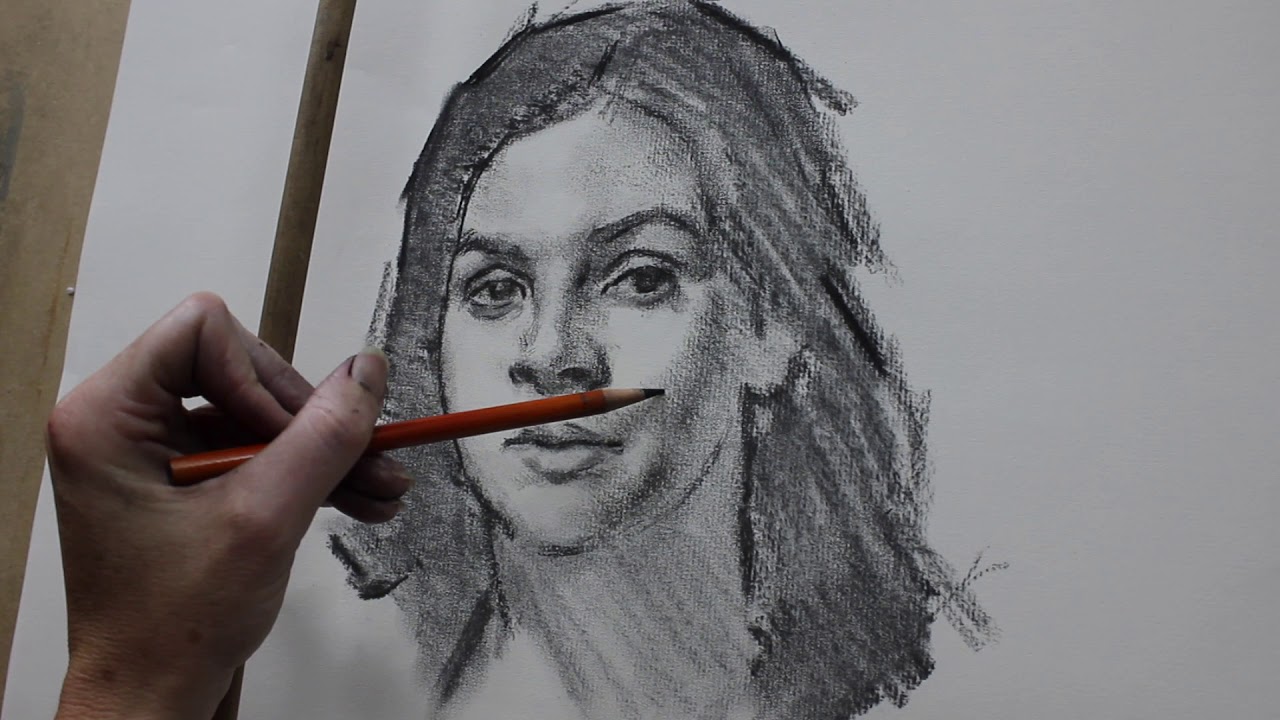 Charcoal Portrait Demo - YouTube