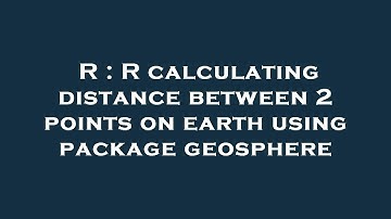 R : R calculating distance between 2 points on earth using package geosphere
