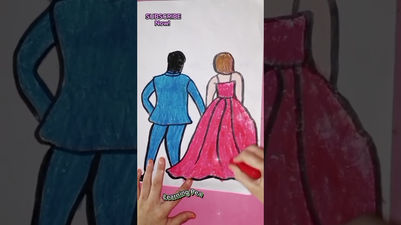 How to Draw Bride and Groom Easy and Simple Step by Step for Beginners Drawing|learning Peak