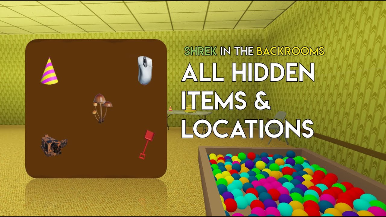 All Hidden Items & Locations - Roblox Shrek In The Backrooms 