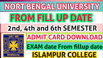 Nbu Form fill up Date,fee,exam date,Admitcard download -All prosses |#Nbu Form fillup date Announced