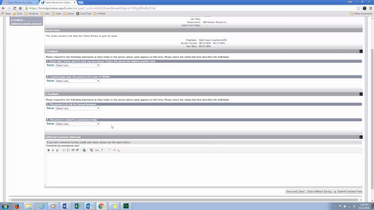 USANA's Talent Review (External Participant) - YouTube
