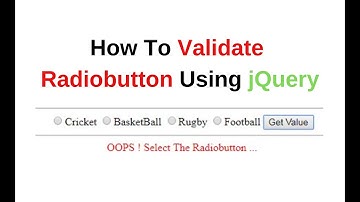 radio button validation in jquery | jquery client side validation