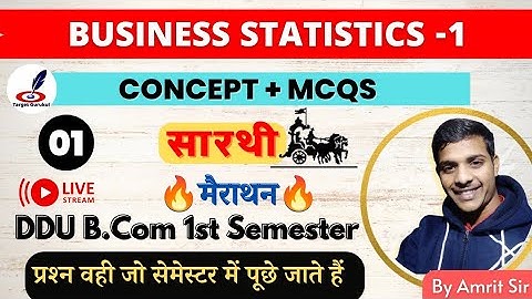 Business Statistics Paper-1 | B.Com 1st Semester | DDU | Important Questions | Question Paper