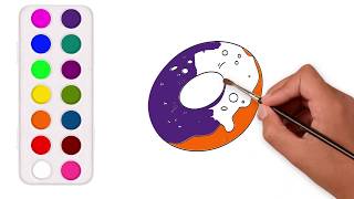 Donut Coloring Pages For Kids | Draw With Me