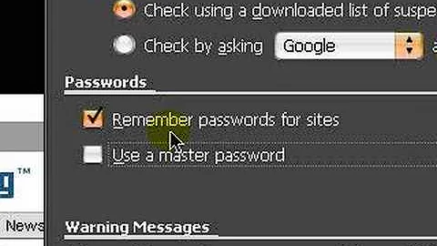 Firefox Quick Tip: Secuirty and Setting a Master Password