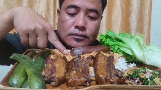 Smoked Pork Boiled Pumkin And Zongtah Chutney singtang Pa Mukbang 