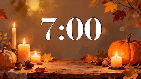 7 Minute Thanksgiving Timer 🕯️ Cozy Fall Table with Piano & Acoustic Guitar Music | Focus or Study