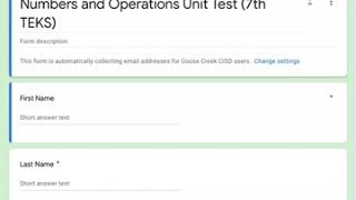 Unit 1: Numbers and Operations Test (Read Aloud)