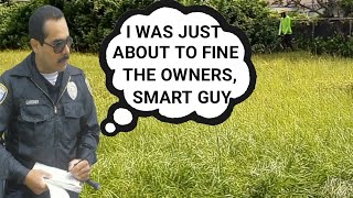 THE CITY CODE ENFORCEMENT OFFICER PASSED back TO FINE THE OWNER SO I HAD TO CUT THIS OVERGROWN LAWN