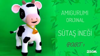 Part 1: Amigurumi Orijinal Sütaş İneği Yapımı (Free Cow Pattern) ENGLISH SUB’S ON