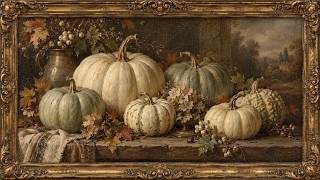 Vintage Thanksgiving Fall Frame TV Art | White Sage Heirloom Pumpkins Screensaver | 6 Hours No Sound screenshot 2