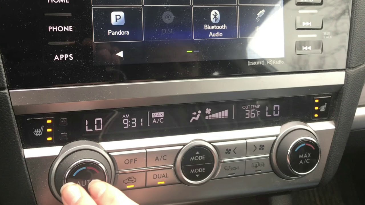 how to use the CLIMATE control for 2016 legacy subaru YouTube
