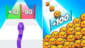 Snake Run Race vs Food Run - All Levels Gameplay Android, Ios Ep 61