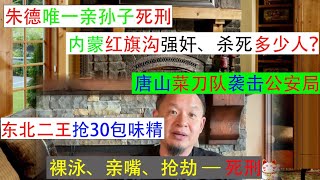 83年严打,北京大妞裸泳被判死刑,东北二王抢味精杀人,唐山菜刀队无法无天袭击公安局,内蒙古红旗沟强奸杀人血案。朱德唯一亲孙子被判死刑。