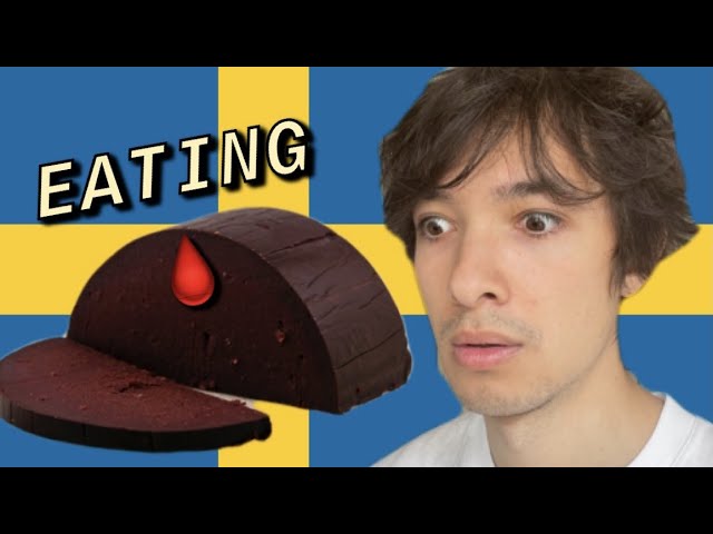 TRYING BLOOD PUDDING!? 🇸🇪 class=