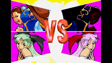 Chun-Li and Morrigan vs. Shadow Lady and Morrigan (Lilith) - MvC1