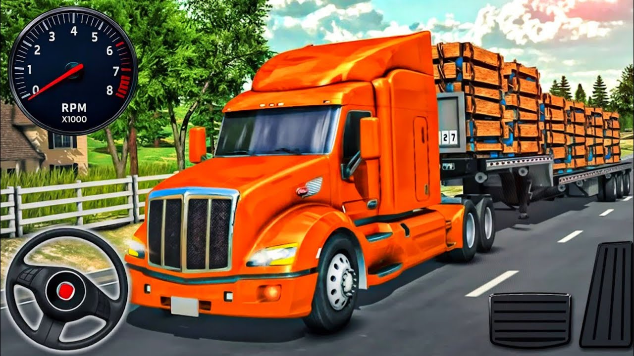 US Cargo Truck Trailer Driving 3D - Transporter Delivery Truck Simulator 2025 - Android GamePlay