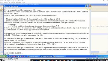 Calcular cuadrados de un numero y comprobar si es PAR o NON mediante PHP
