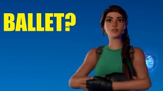 Lara Croft pirouettes in Fortnite for 10 minutes or so.