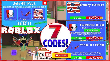 Roblox Mining Simulator! 🎆July 4th PACK! 7 New CODES for 140 rebirth tokens and MORE!