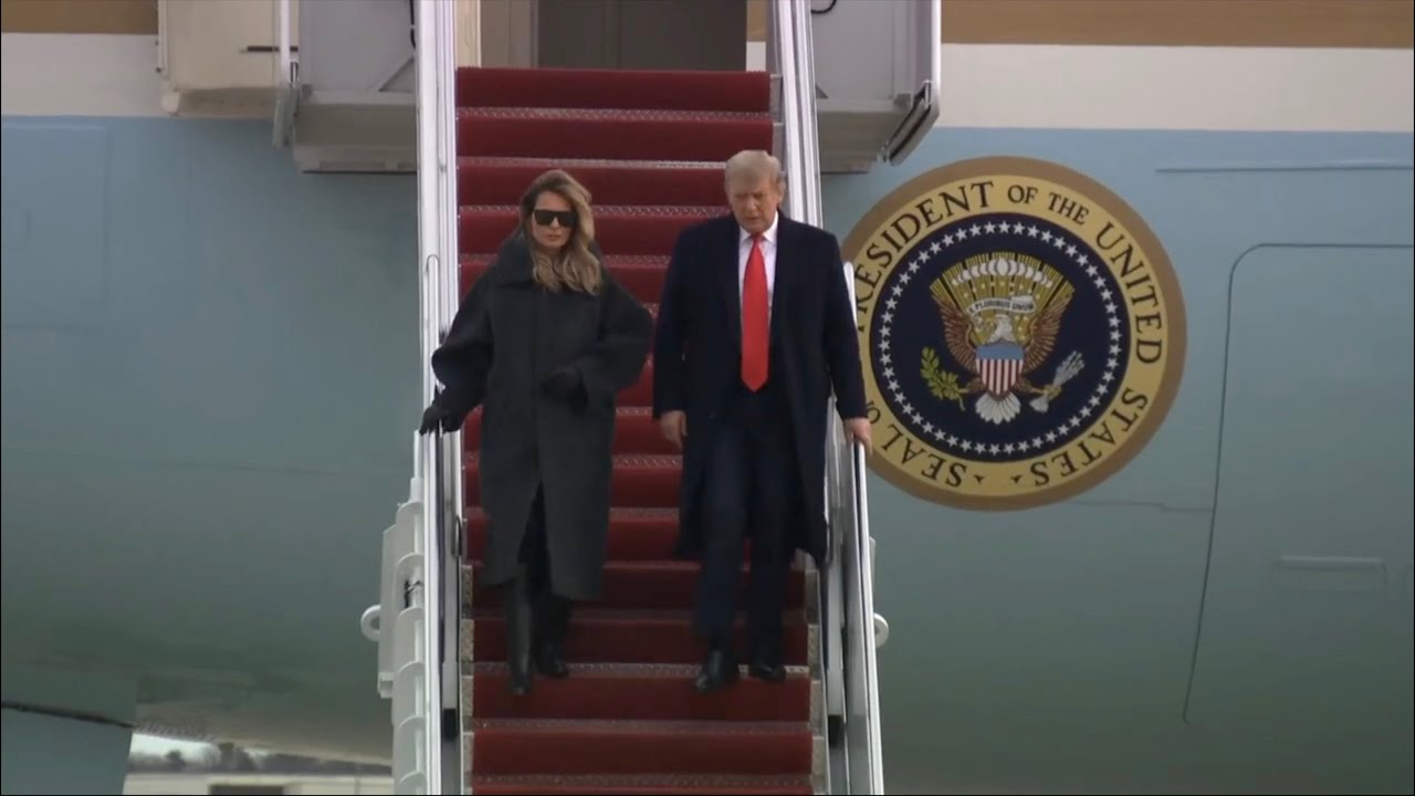 Arrive Joint Base Andrews President Donald Trump First Lady Melania ...