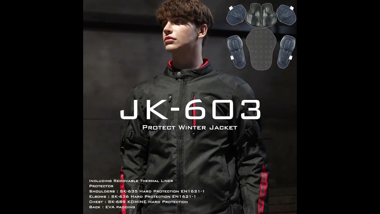 KOMINE JK-603プロテクトウィンタージャケット L ブラック コミネ（Komine） ジャケット JK-603 プロテクトウィンタージャケット