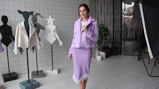 Purple wool coat Dvorec art 80006