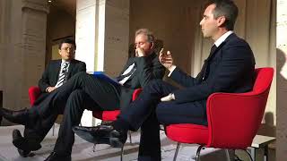 UK Ambassador Kim Darroch with Marshall Scholars Sewell Chan and Daniel Baer