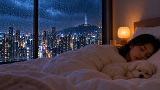 Sleep Deeply Tonight 🌧️ Soft Rain on the Window of a Cozy Seoul Apartment, No Thunder | 10 Hours screenshot 5