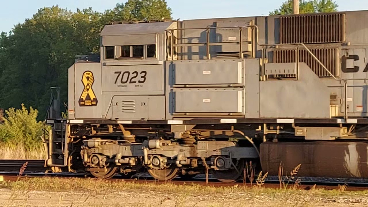 CP 7023 Troops Unit Idles At Savanna, IL CP Chicago Sub.