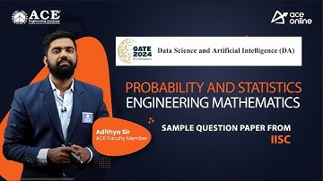 GATE 2024 (DA) | Probability and Statistics Engg. Mathematics | Sample Question paper from IISC