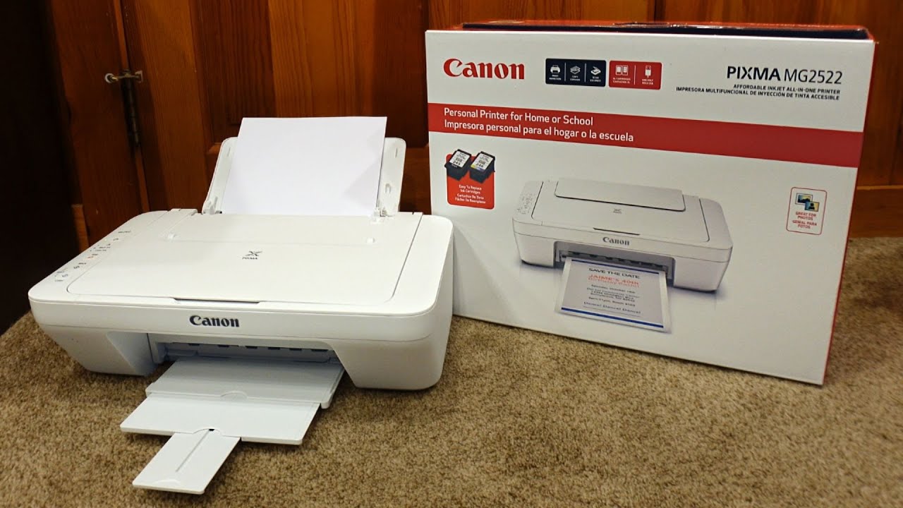 How to setup Canon Pixma MG2522 Printer over Wifi and Install Ink - YouTube
