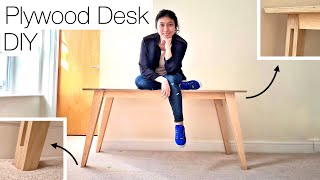 DIY Plywood Desk from 1 sheet | Basic Tools | How to