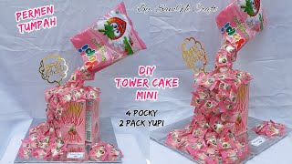 Snack Tower Mini Permen Tumpah Yupi | Sanck Tower Pocky | Snack Cake Serba Pink