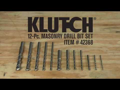 Klutch 12-Pc. Masonry Drill Bit Set