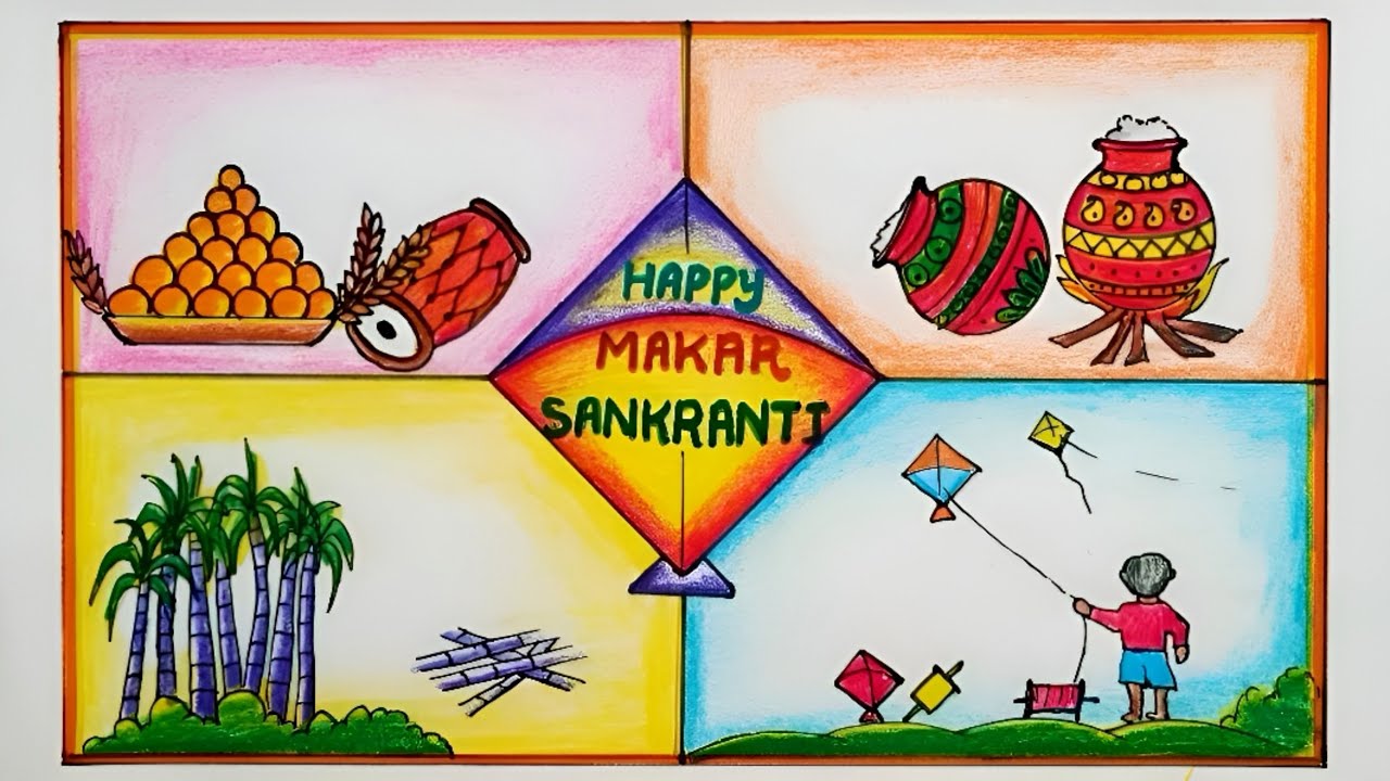 Happy Makar Sankranti Greeting Card Design Stock Vector - Illustration of  indian, harvest: 168801064