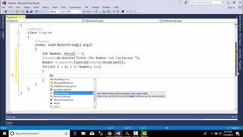 Factorial Program - c# programming tutorial #15 program to find factorial of a number