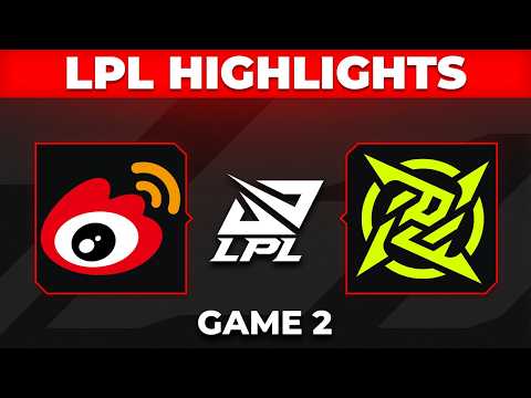 WBG vs NIP Highlights Game 2 | LPL 2026 Split 2 | Weibo Gaming vs Ninjas in Pyjamas