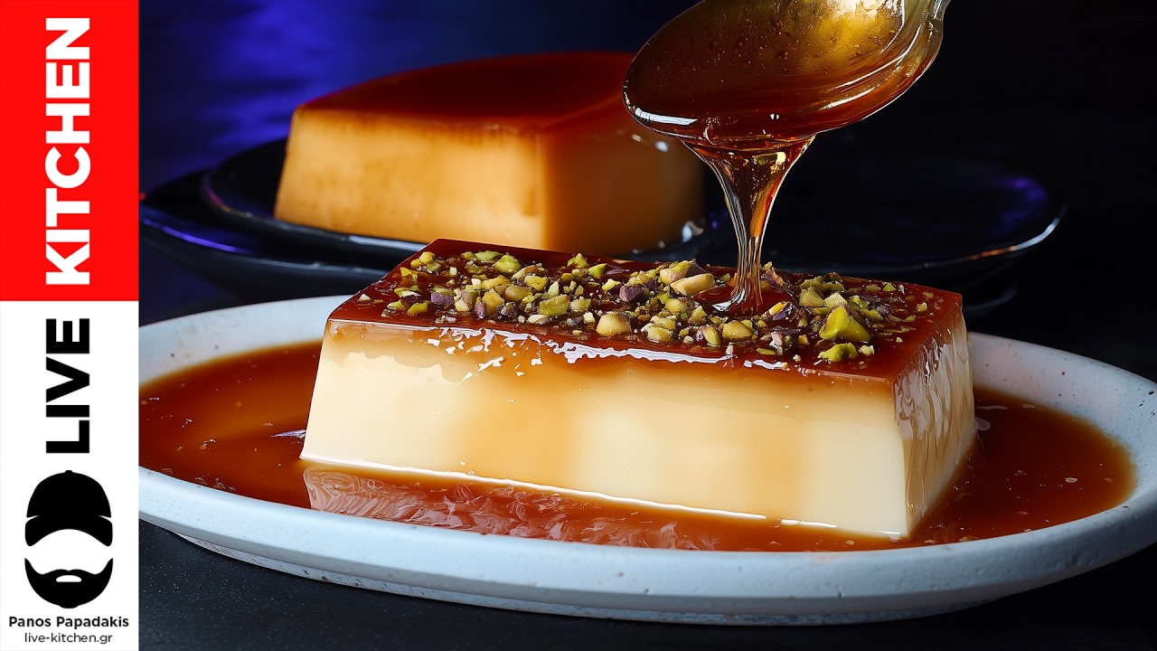 💯Διαφορετικό Νηστίσιμο Σιμιγδαλένιο Γλυκό με καραμέλα🔥Vegan semolina dessert!