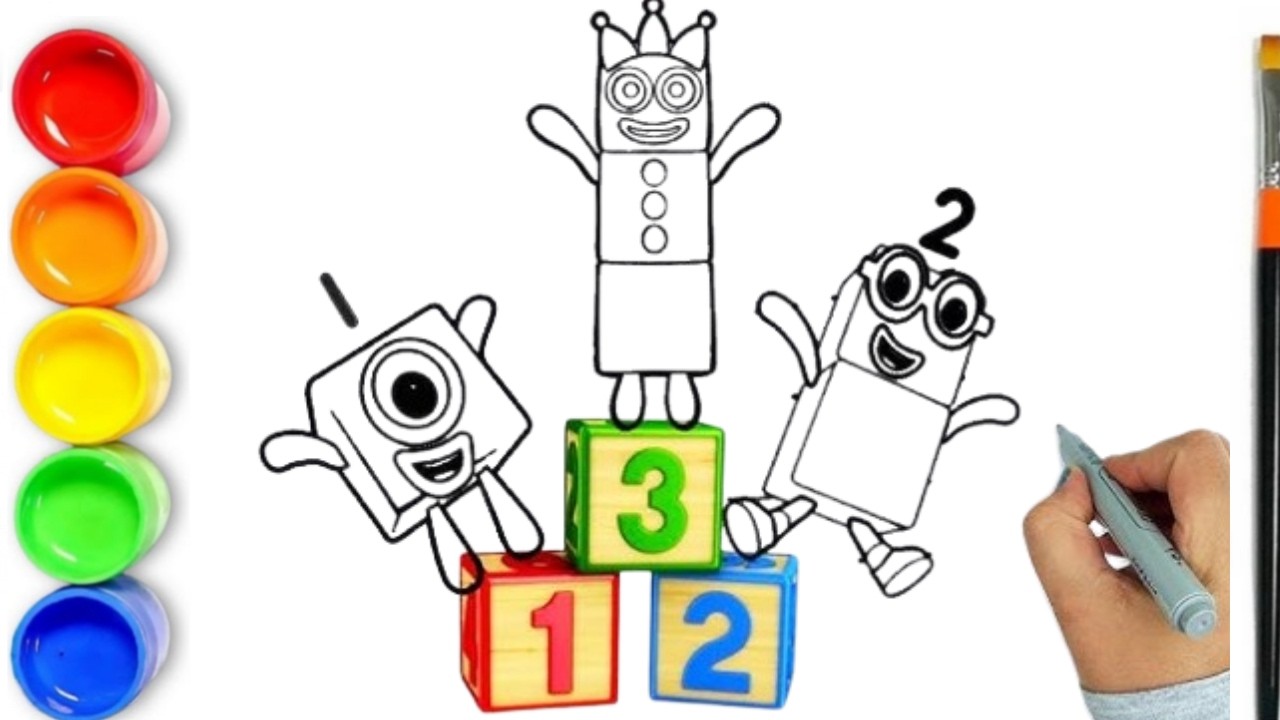 How to draw Numberblocks | Numberblocks One Two Three | Numberblocks 1 ...