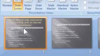How to view the presentation in slide sorter view