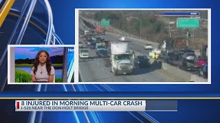 8 injured after car crash pile-up on I-526 Friday morning