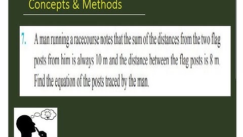 A man running a racecourse notes that the sum of the distances from two flag posts from...