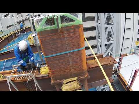 鉄骨建方状況（鳶目線） - YouTube