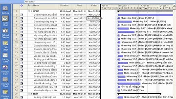 Kết xuất dữ liệu dự thầu lập tiến độ thi công với MS Project