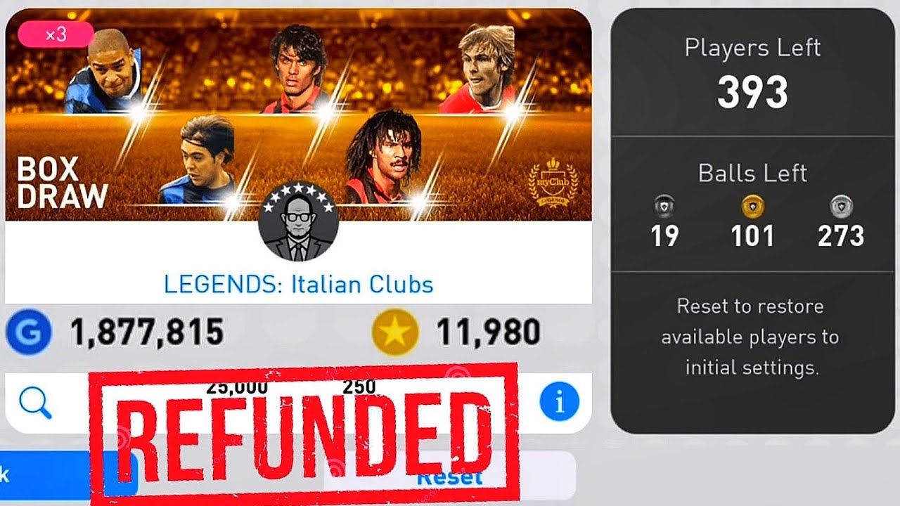 Coins & GP Refund Details PES 2019 MOBILE Android/ios YouTube