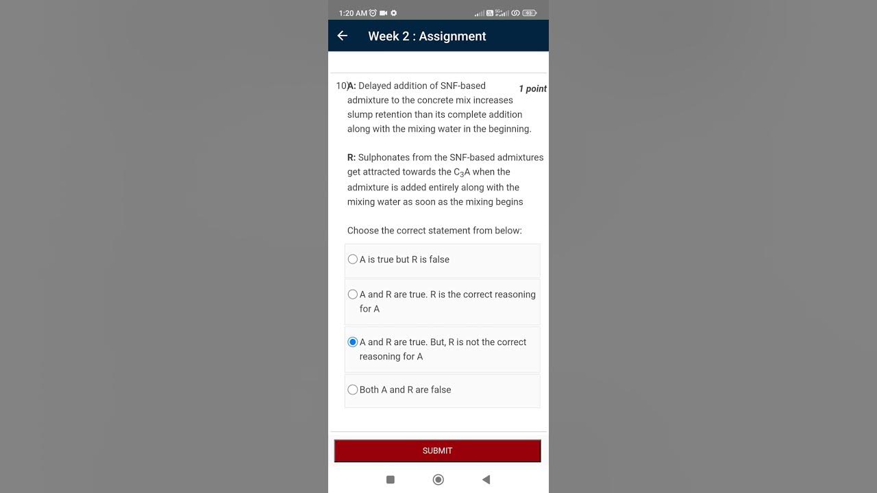 NPTEL/SWAYAM Week 2, Assignment 1 Answers, Admixtures and Special