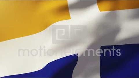 Isles Of Scilly Flag Waving In The Wind. Looping Sun Rises Style. Animation Loop Stock Animation